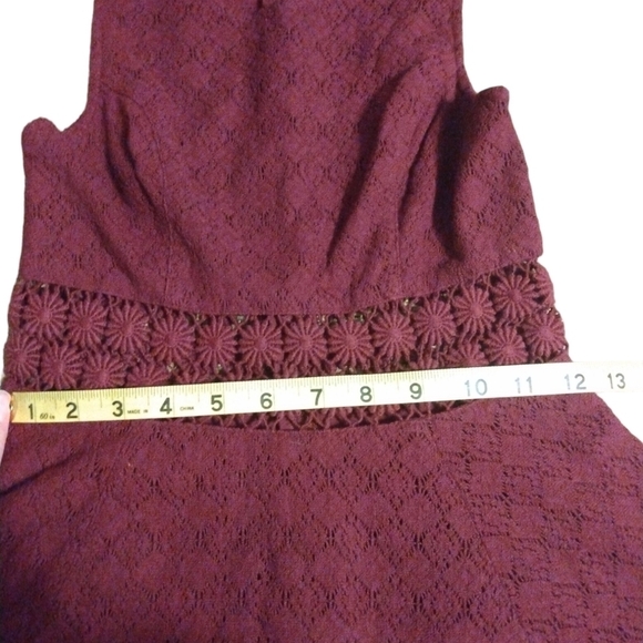 Free People Bright Orchid Daisy Lace Open-Mid Mini Skater Dress   0 - Picture 10 of 10